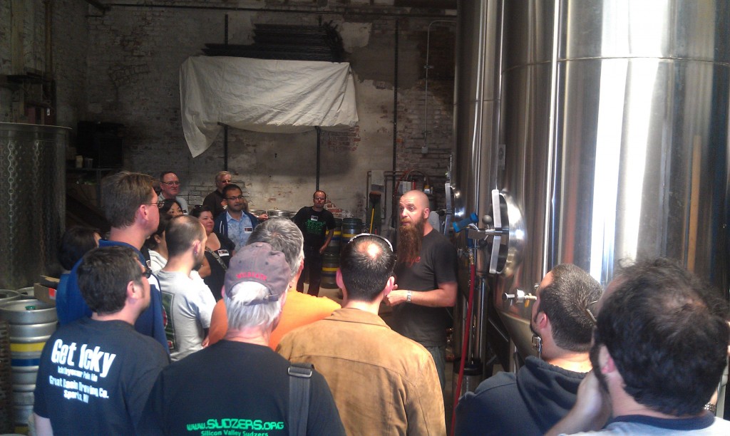 Adam Lamoreaux, Linden Street Brewer/Owner gives a tour